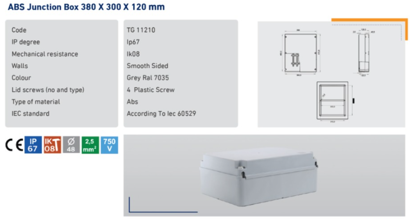 ABS Junction Box 380x300x120 Type 2